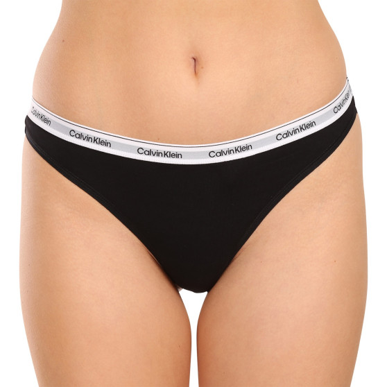 3PACK dames string Calvin Klein zwart (QD5209E-UB1)