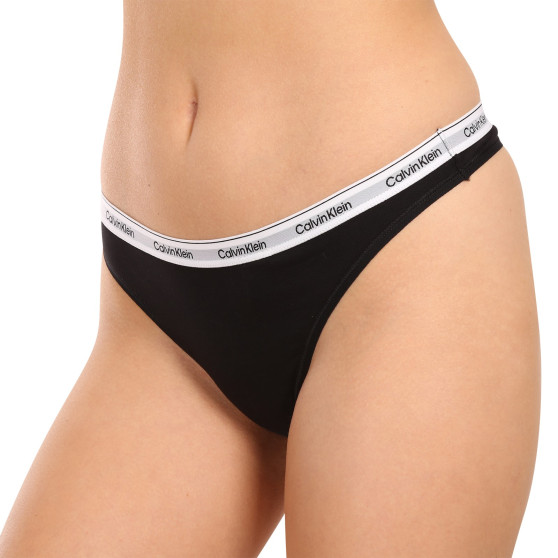 3PACK dames string Calvin Klein zwart (QD5209E-UB1)