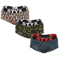 3PACK damesslip Styx kunst met been veelkleurig (3IN12672)