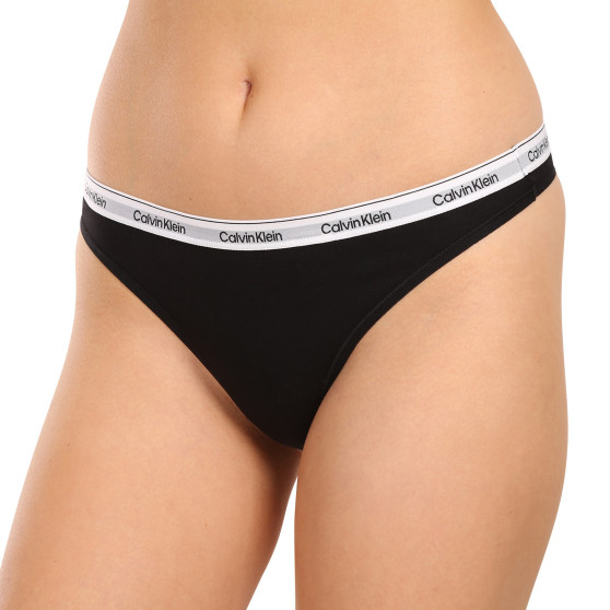 5PACK dames string Calvin Klein zwart (QD5221E-UB1)