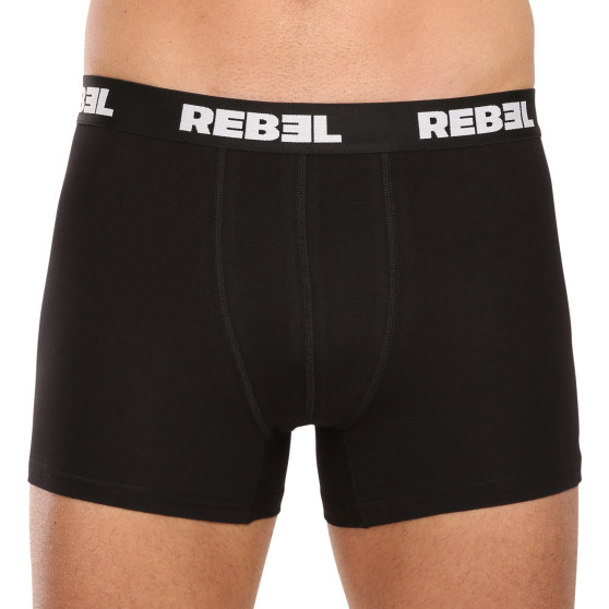 3PACK herenboxershort Nedeto Rebel zwart (3NBR001)