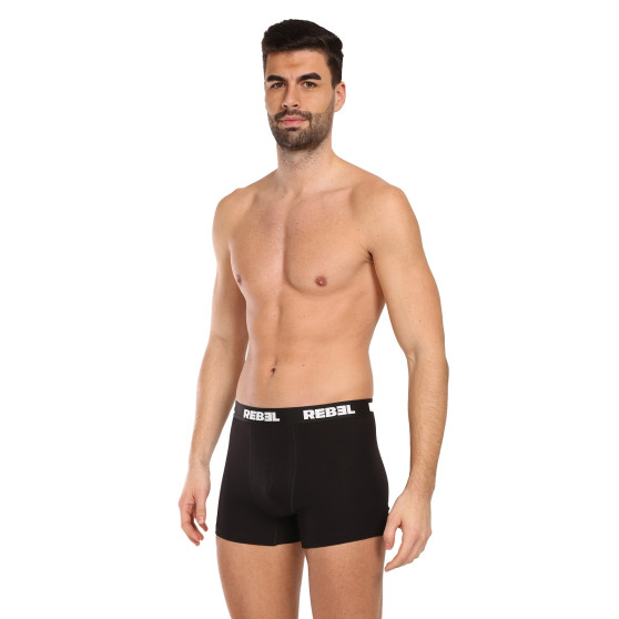 3PACK herenboxershort Nedeto Rebel zwart (3NBR001)