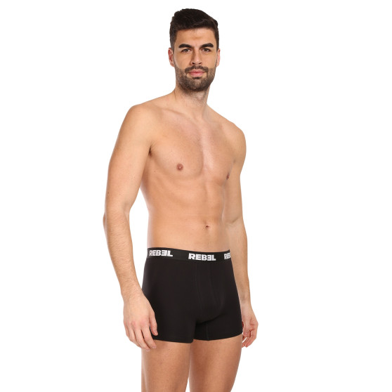 3PACK herenboxershort Nedeto Rebel zwart (3NBR001)