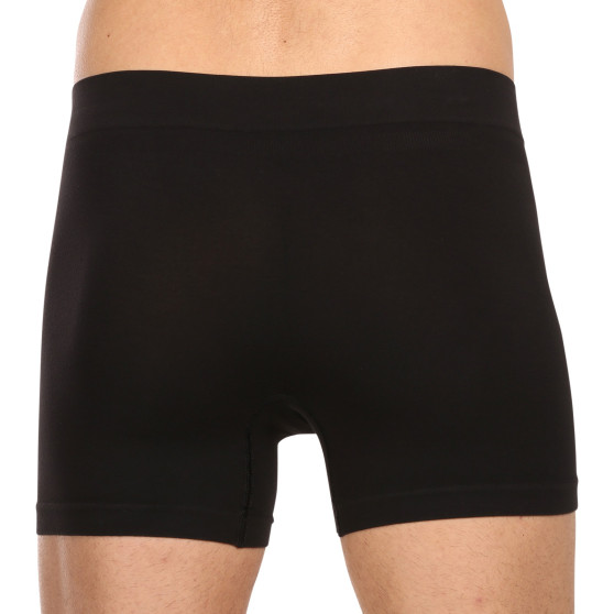 3PACK Herenboxershort Nedeto naadloos bamboe zwart (3NDTB001S)