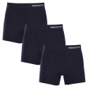 3PACK herenboxershort Nedeto naadloos bamboe blauw (3NDTB002S)