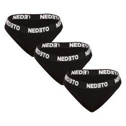 3PACK Dames slip Nedeto zwart (3NKB001)