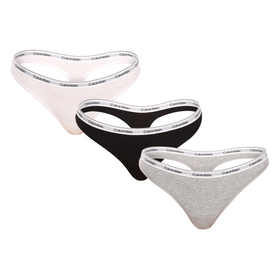 3PACK dames string Calvin Klein veelkleurig (QD5209E-MPI)