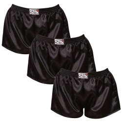 3PACK damesshort Styx klassiek elastisch satijn zwart (3L0960)