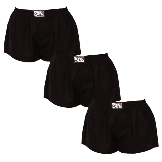 3PACK damesshort Styx klassiek elastisch zwart (3K0960)