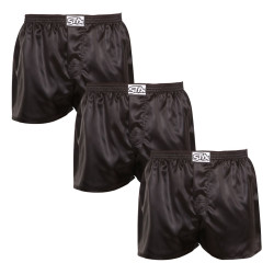 3PACK Herenboxershorts Styx klassiek elastisch satijn zwart (3C0960)