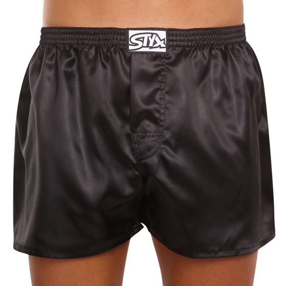 3PACK Herenboxershorts Styx klassiek elastisch satijn zwart (3C0960)