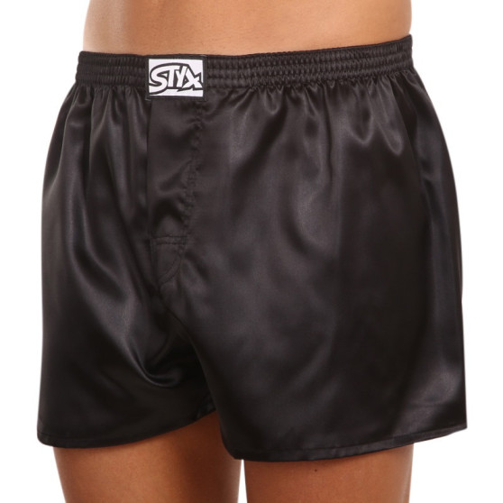 3PACK Herenboxershorts Styx klassiek elastisch satijn zwart (3C0960)