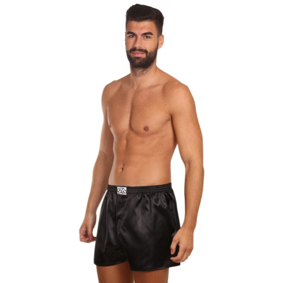 3PACK Herenboxershorts Styx klassiek elastisch satijn zwart (3C0960)