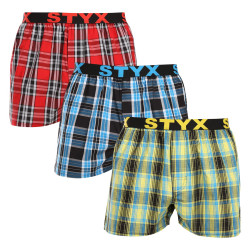 3PACK Herenboxershort Styx sport elastisch meerkleurig (3B102123)