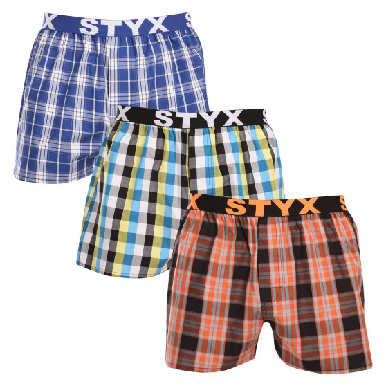 3PACK Herenboxershort Styx sport elastisch meerkleurig (3B102426)