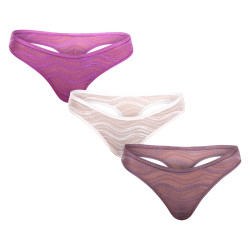 3PACK dames string Calvin Klein veelkleurig (QD5216E-NOW)