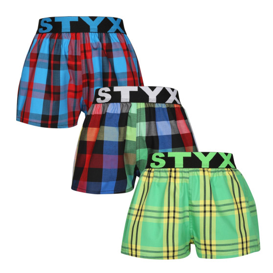 3PACK kindershort Styx sport elastisch veelkleurig (3BJ11123)