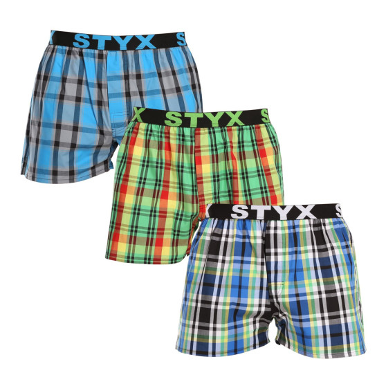 3PACK Herenboxershort Styx sport elastisch meerkleurig (3B101720)