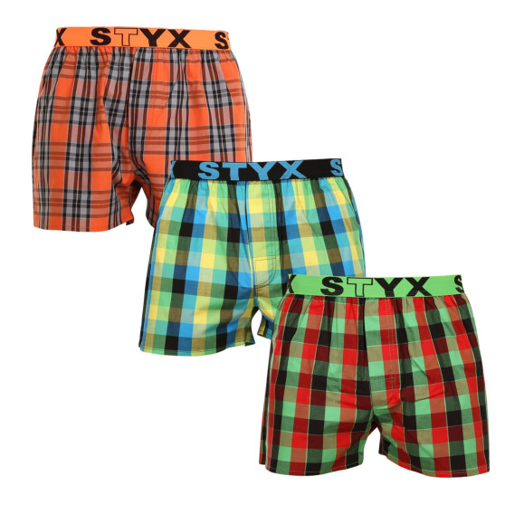 3PACK Herenboxershort Styx sport elastisch meerkleurig (3B092638)