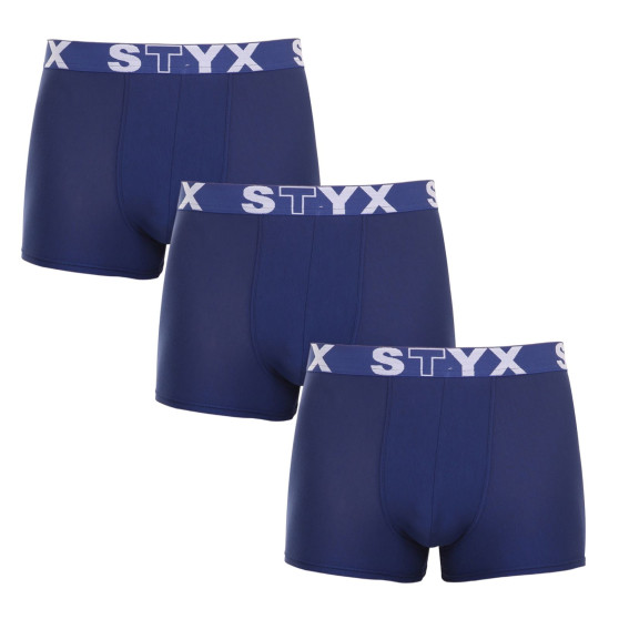 3PACK herenboxershort Styx sport elastisch donkerblauw (3G968)