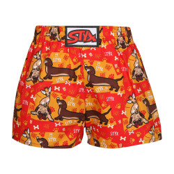 Kindershort Styx kunst klassieke rubberen honden (J1554)