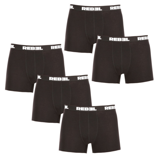 5PACK herenboxershort Nedeto Rebel zwart (5NBR001)