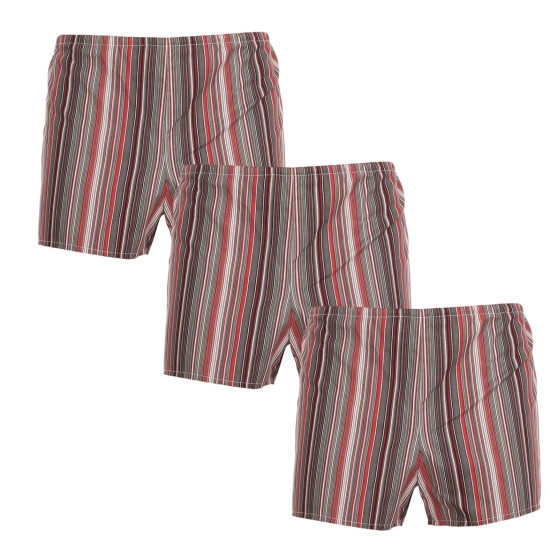 3PACK Klassieke Herenboxershorts Foltýn rode strepen (3xK52)