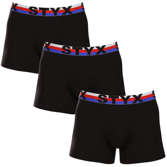 3PACK herenboxershort Styx lang sport elastisch zwart driekleur (3U1960)