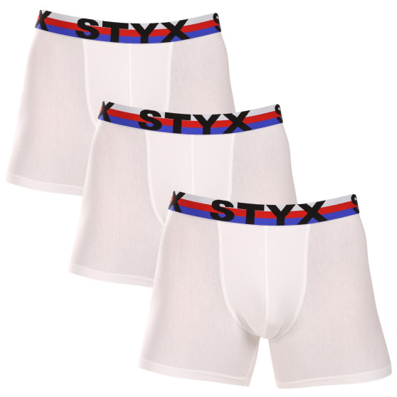 3PACK herenboxershort Styx lang sportelastisch wit driekleur (3U2061)