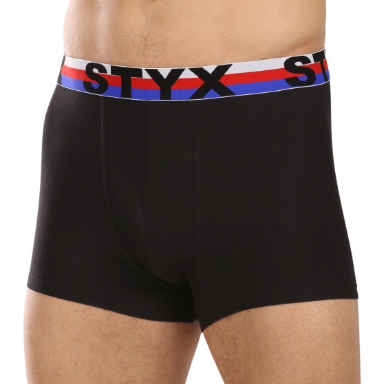 Herenboxershort Styx sport elastisch zwart driekleur (G1960)