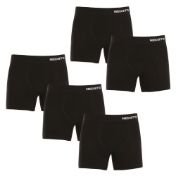 5PACK Herenboxershort Nedeto naadloos bamboe zwart (5NDTB001S)