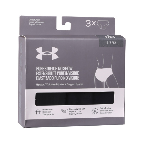 3PACK Dames slip Under Armour zwart (1383895 001)