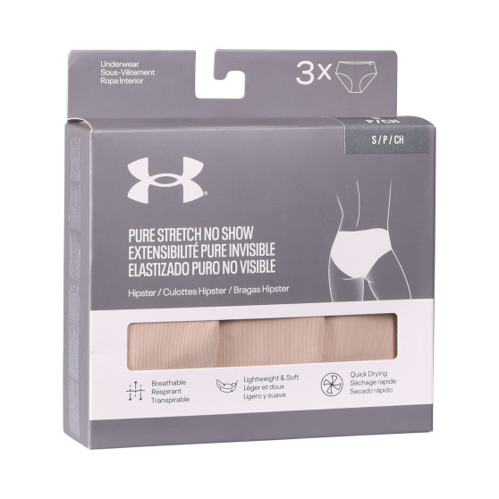 3PACK Dames slip Under Armour beige (1383895 500)