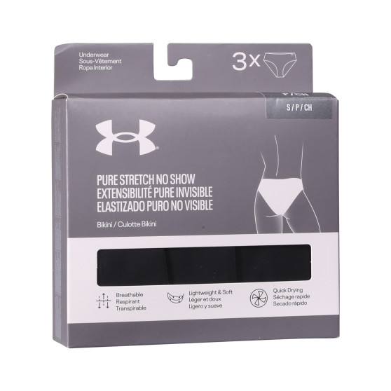 3PACK Dames slip Under Armour zwart (1383897 001)