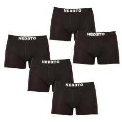 5PACK herenboxershort Nedeto zwart (5NDTB001-brand)