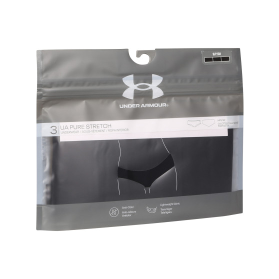 3PACK Dames slip Under Armour zwart (1325616 001)