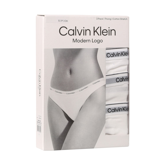 3PACK dames string Calvin Klein wit (QD5209E-100)