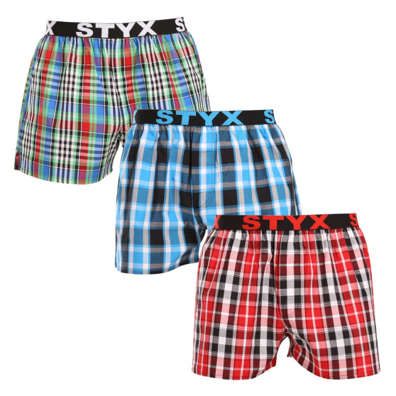 3PACK Herenboxershort Styx sport elastisch meerkleurig (3B103436)