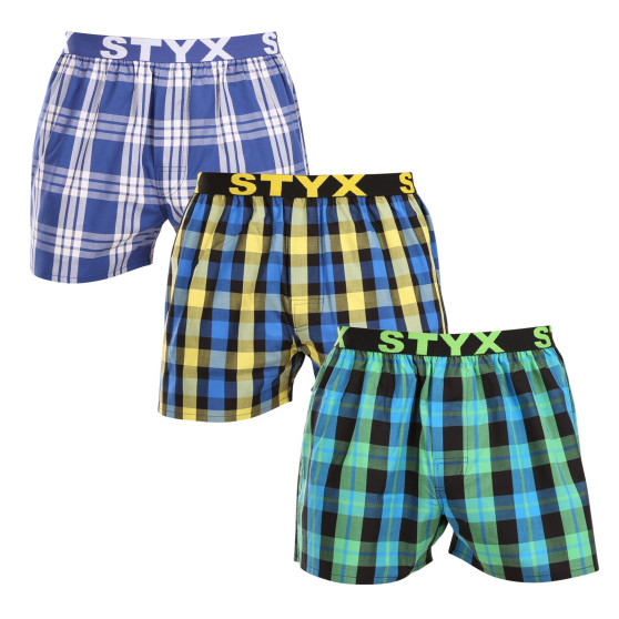 3PACK Herenboxershort Styx sport elastisch meerkleurig (3B103840)