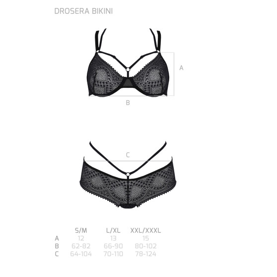 Damesset Passion zwart (Drosera bikini)