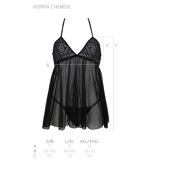 Dameshemd Passion zwart (Kerria chemise)