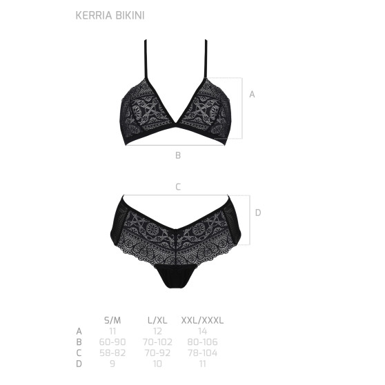 Damesset Passion zwart (Kerria bikini)