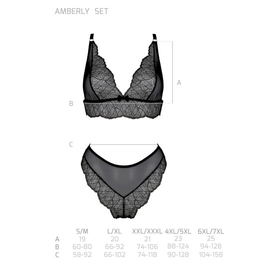 Damesset Passion zwart (Amberly set)