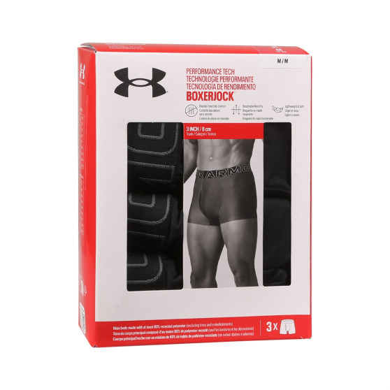 3PACK herenboxershort Under Armour zwart (1383882 001)