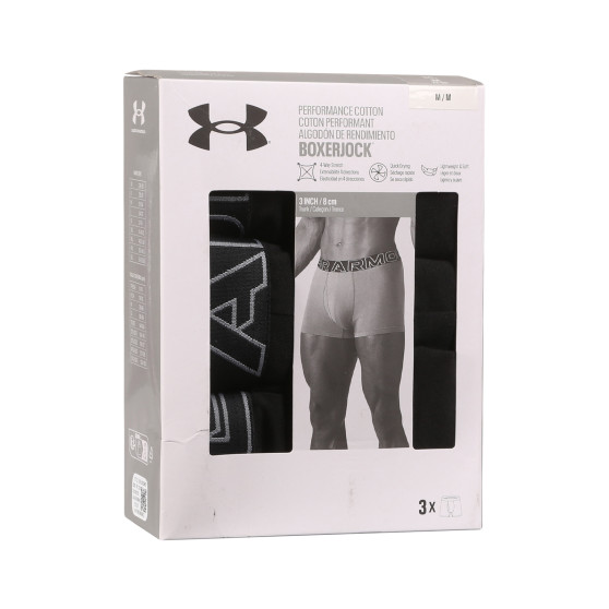 3PACK herenboxershort Under Armour zwart (1383891 001)