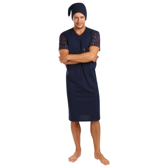 Heren nachtjapon Foltýn donkerblauw oversized (FNKKN21)