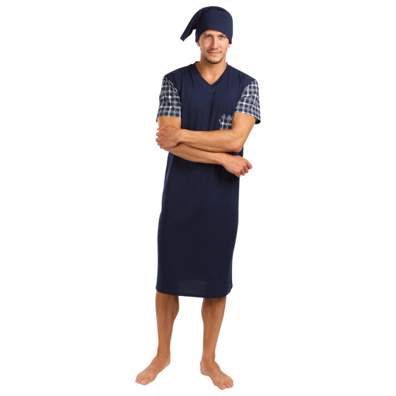 Heren nachtjapon Foltýn donkerblauw oversized (FNKKN22)