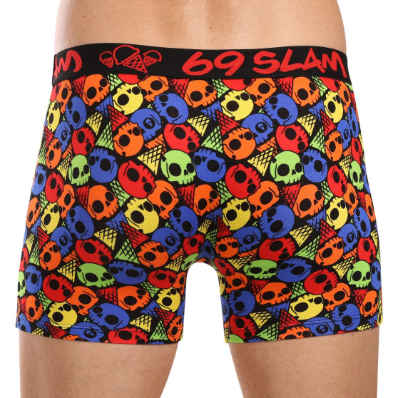 69SLAM Herenboxershorts pasvorm bamboe SKULL CONE (MPBSKC-BB)