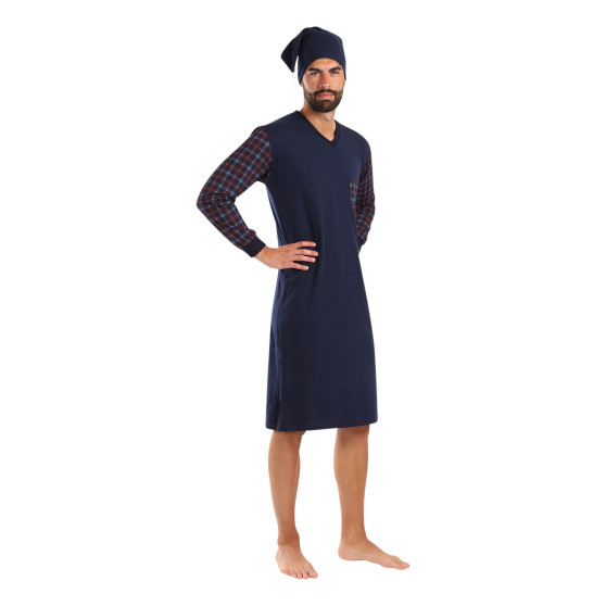 Heren nachtjapon Foltýn donkerblauw oversized (FNKDN21)