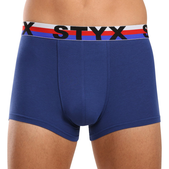 3PACK Styx heren boxershort sport elastisch donkerblauw driekleur (3G1968)